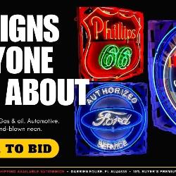 Neon Porcelain Signs - Phillips 66, Jeep, Ford Mustang, Shelby Cobra, Corvette, Mopar, John Deere, Texaco, Shell, Reddy Kilowatt, Colorful Neon, Vintage Style Garage Signs