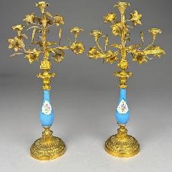 French Gilt Bronze Candelabras, Circa 1880, 12