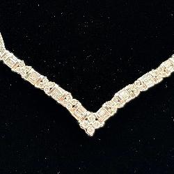 14K White Gold Genuine Diamond Necklace