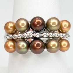 Sterling Silver Honora Pearls Ring
