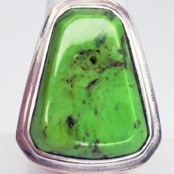 Sterling Silver Green Turquoise Ring By Barse
