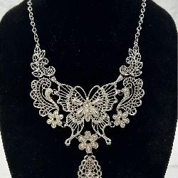 Fancy Filigree Butterfly Necklace