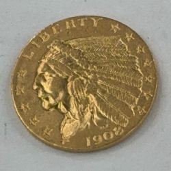 1908 Indian Head Gold Quarter Eagle, Philadelphia Mint