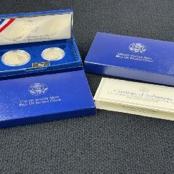 1993 Bill Of Rights Commemorative Silver Coin Set, San Francisco Mint, United States Mint