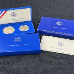 1986 Liberty Coin Set, Silver Dollar & Clad Half Dollar, San Francisco Mint, United States Mint