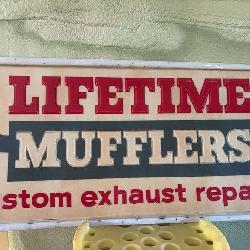 Lifetime Mufflers Custom Exhaust Repairs One-Sided Advertisement Sign