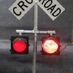 Custom built railroad crossing signal w/flashing
