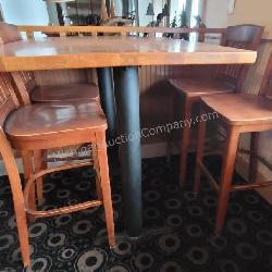 Solid Wood High Top Table w/ 4 Chairs