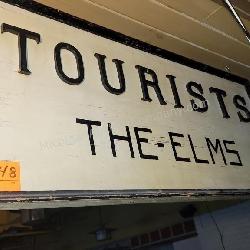Vintage TOURISTS - THE ELMS Wooden Sign