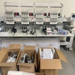 Avance Commercial Embroidery Machine 15 Thread 4 Head With 4 Cap/Hat Attachments, Multi Loop System And Digitizing Software - Like New Barely Used