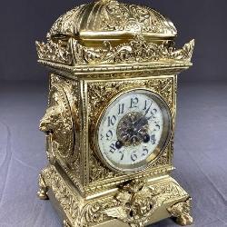 Fritz Marti French Renaissance Revival Brass Clock