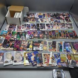 Box of various basketball cards NBA Hoops & more