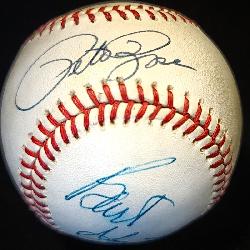 3007:Pete Rose & Bart Giamatti Autographed Baseball