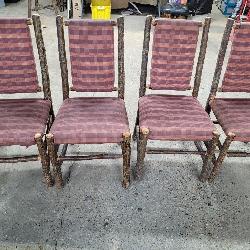 RED PLAID OLD HICKORY CHAIRS (TIMES THE MONEY)
