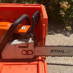 Lot 41: Stihl ms170 chainsaw with case