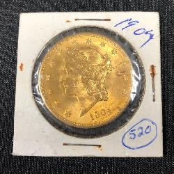 #359 1904 Cornet Head $20 Gold Coin