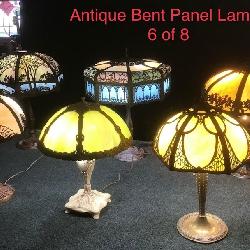 Beautiful Antique Bent Panel Lamp Collection