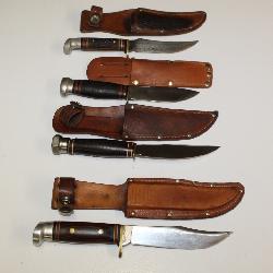 Knives w/leather sheaths