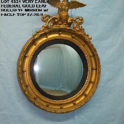 Very Early Federal Gold Leaf Bullseye Mirror