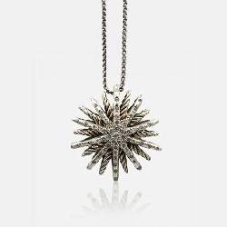 David Yurman Starburst Sterling Silver and Diamond Pendant & Necklace