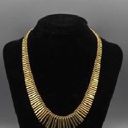 Vintage UnoAErre Italian 14K Yellow Gold Cleopatra Fringe Collar Necklace