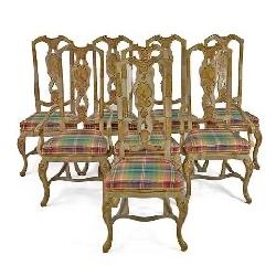 Drexel Heritage Venetian Style Hand Painted Dining Chairs