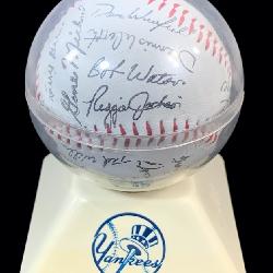 New York Yankees 1981 Roster Autographed Baseball With 28 Signatures
