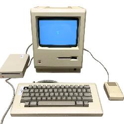 Apple MacIntosh 512K Mac Computer w/ an Apple Keyboard, Mouse, and a 800K External Hard Drive