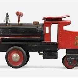 Pressed Steel Antique 1930s Keystone R.R. 6400 Steam Engine Ride On Train Toy