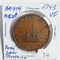 1843  New Brunswick  Penny Token   VF