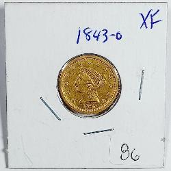 1843-O  $2 1/2 Gold Liberty  XF  