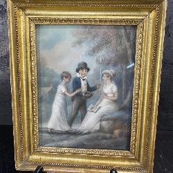 LATE 1800'S PASTEL ON BOARD PAINTING