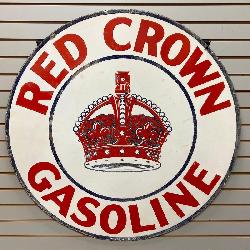 Lot 394: Vintage Standard Oil Red Crown Gasoline Porcelain Advertising Sign