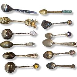 12 collector Souvenir spoons