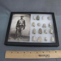 16 Civil War Dropped Bullets w/ War Print Picture