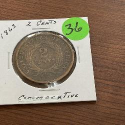 1863 2-Cents Large Coin Commemorative