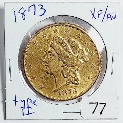 1873  Type II  $20 Gold Liberty   XF/AU