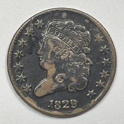 1829 Classic Head Half Cent Very Fine VF details