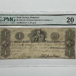 1823-30 $1 Hoboken Banking NJ PMG VF20