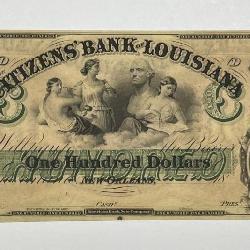 c1860's $100 Citizens Bank of Louisiana