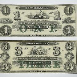 New England Commercial Bank RI $1 & $3 Remainders