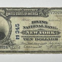 1902 $10 Irving National Bank New York NY Ch# 345