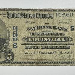1902 $5 National Bank Louisville KY Ch# 5312