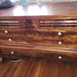 Stunning Antique Burl Wood Dresser