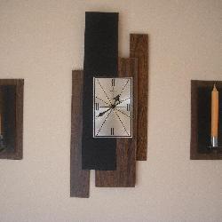 Verichron Mid Century Modern Wall Clock w/Sconces