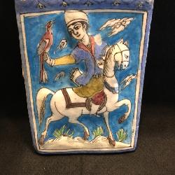 rare ornate hand painted tiles