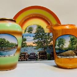 902- Wampler’s Lake, Michigan- Lot of 4 Incl. A small Vase with transfer, Creamer with transfer, an