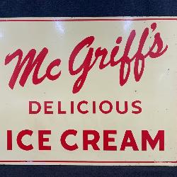  949- Mc Griff’s Delicious Ice Cream Porcelain flange sign