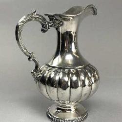 Large 19th C. American Coin Silver Water Pitcher