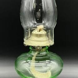 Green Uranium Glass Oil Lamp